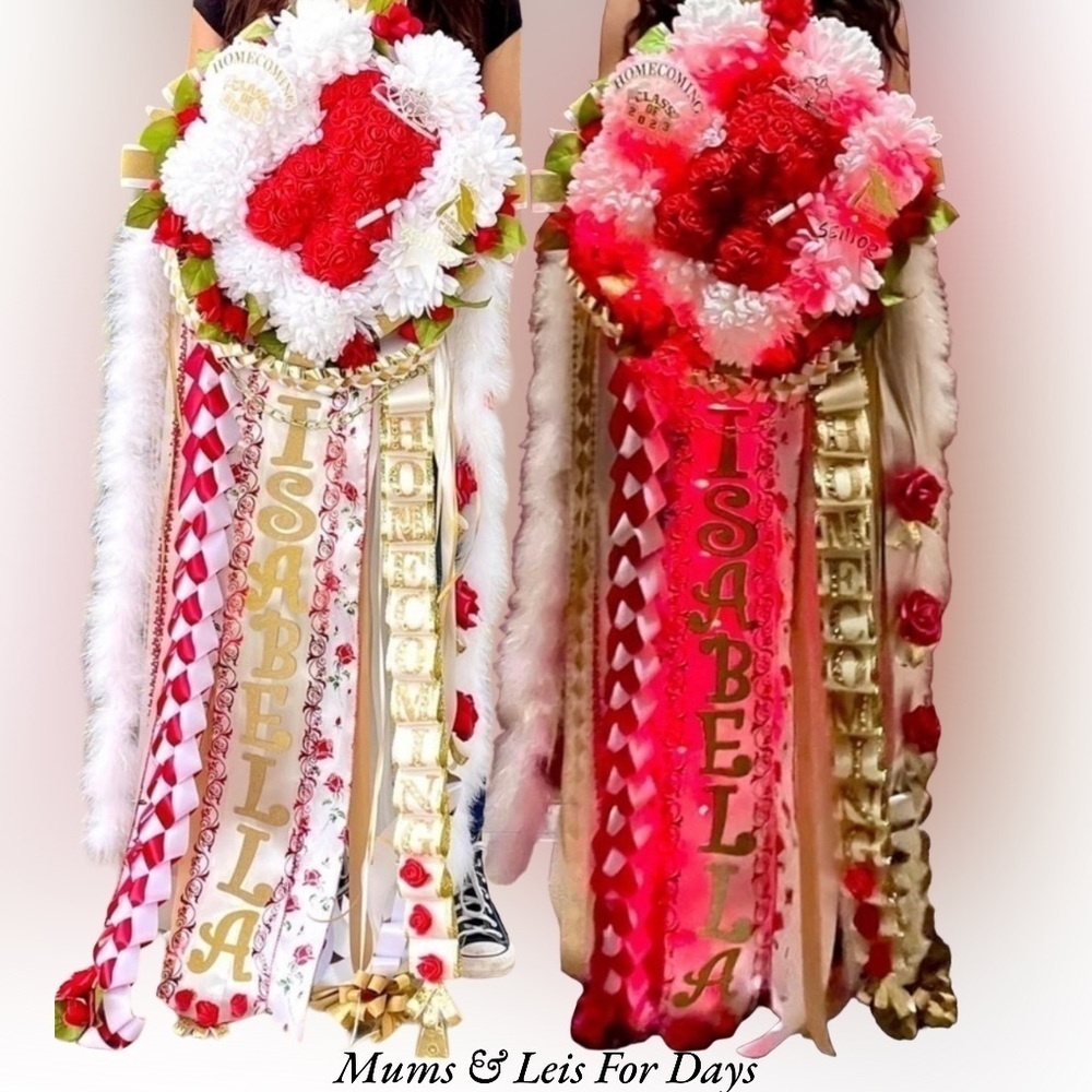 Cheer Homecoming Mum Pin or Neck Corsage Barbie Pink Bear &  Graduation Leis - Picture 7 of 17